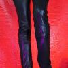 Black Vinyl-Look Boot Cut Belt Chaps - Image 2