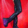 Black Vinyl-Look Boot Cut Belt Chaps - Image 4