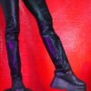 Black Vinyl-Look Boot Cut Belt Chaps - Image 3