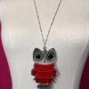 Silver Owl Necklace - Avail in Purple, Red & Green! - Image 6
