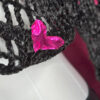 Black Crochet Mesh Crop Sweater with Leopard Print Skull and Pink Foil Hearts - Image 9