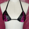 Black and Pink Vinyl Look Lace-Up Bikini Set - Image 6