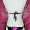 Black and Pink Vinyl Look Lace-Up Bikini Set - Image 8