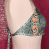 Blue Snakeskin Print Strappy Tie Back Halter Top - Image 8