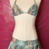 Blue Snakeskin Pleated Micro Mini Skirt - Image 4
