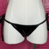 Heartbreaker Embroidery Black Vinyl-Look Brazilian Cut Bikini Set - Image 6