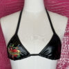 Heartbreaker Embroidery Black Vinyl-Look Brazilian Cut Bikini Set - Image 7