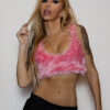 Pink Fuzzy Crochet Halter Top - Image 2