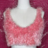 Pink Fuzzy Crochet Halter Top - Image 7