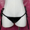 Skull and Hearts Embroidery Black Vinyl-Look Brazilian Cut Bikini Set - Image 8